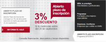Continúa abierto el plazo de inscripción para el curso 2012/2013