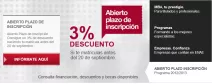 Continúa abierto el plazo de inscripción para el curso 2012/2013